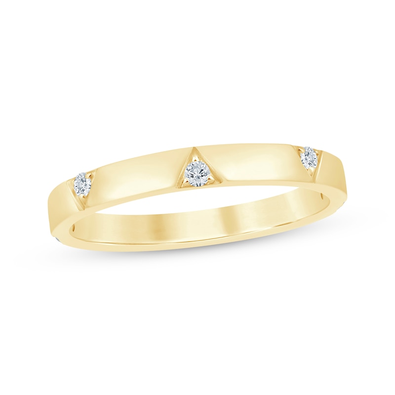 Main Image 1 of Now + Forever Diamond Triangle Anniversary Ring 1/10 ct tw 10K Yellow Gold