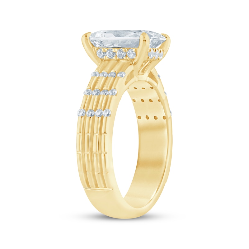 Main Image 2 of Now + Forever Lab-Grown Diamonds Radiant-Cut Hidden Halo Engagement Ring 3-1/4 ct tw 14K Yellow Gold