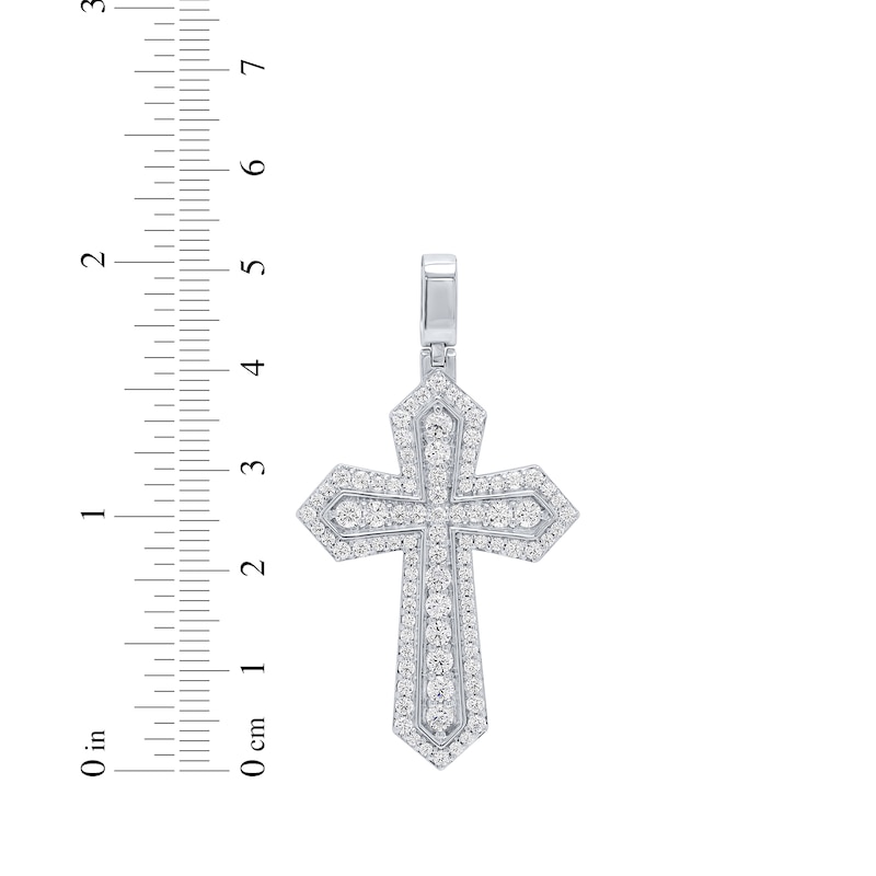 Main Image 4 of KAY Lab-Grown Diamonds Gothic Cross Charm 2 ct tw 10K White Gold