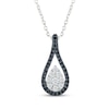 Thumbnail Image 1 of Black & White Multi-Diamond Teardrop Necklace 1/3 ct tw Sterling Silver 18"
