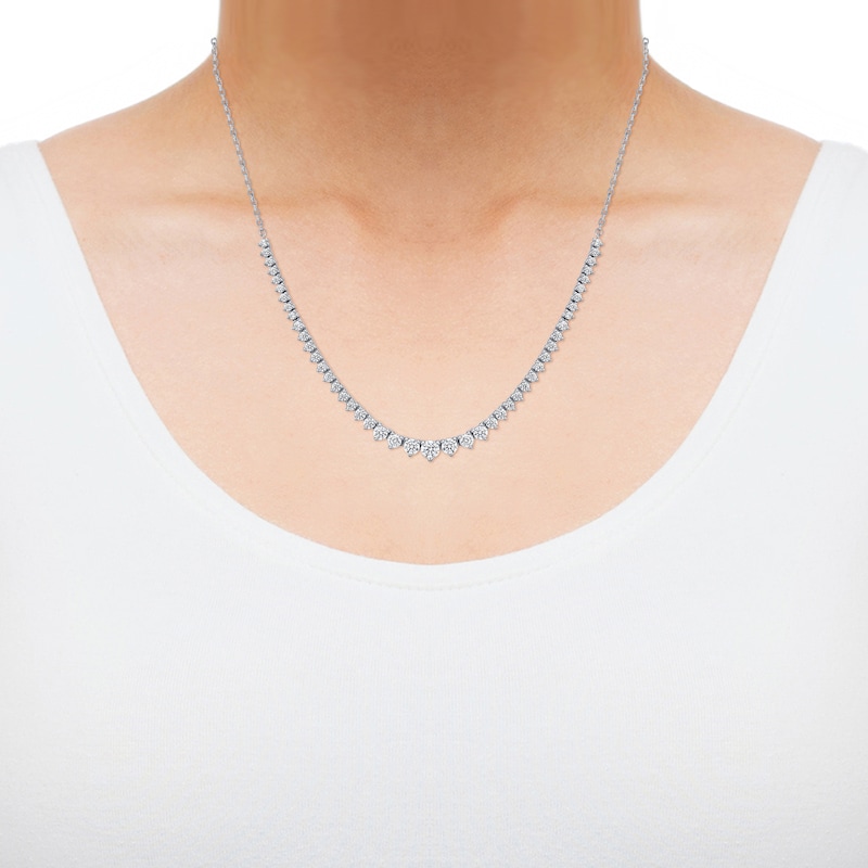 Main Image 3 of KAY Lab-Grown Diamonds Riviera Necklace 1 ct tw 10K White Gold 17&quot;