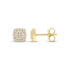 Thumbnail Image 3 of Multi-Diamond Cushion Halo Stud Earrings 1/5 ct tw 10K Yellow Gold