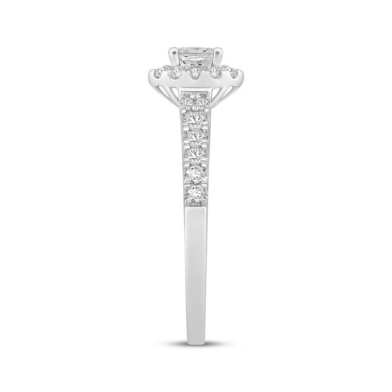 Main Image 2 of Now + Forever Lab-Grown Diamonds Oval-Cut Halo Engagement Ring 3/4 ct tw 14K White Gold