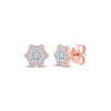 Thumbnail Image 1 of Multi-Diamond Curved Hexagon Stud Earrings 1/6 ct tw 10K Rose Gold