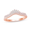 Thumbnail Image 1 of Now + Forever Baguette & Round-Cut Diamond Contour Wedding Band 1/3 ct tw 14K Rose Gold