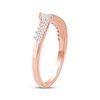Thumbnail Image 2 of Now + Forever Baguette & Round-Cut Diamond Contour Wedding Band 1/3 ct tw 14K Rose Gold