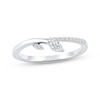 Thumbnail Image 1 of Now + Forever Marquise & Round-Cut Diamond Leaf Anniversary Ring 1/6 ct tw 10K White Gold