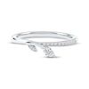 Thumbnail Image 3 of Now + Forever Marquise & Round-Cut Diamond Leaf Anniversary Ring 1/6 ct tw 10K White Gold