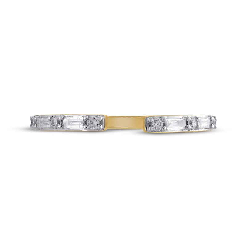 Main Image 3 of STUDIO BY KAY Baguette & Round-Cut Diamond Deconstructed Ring 1/5 ct tw 10K Yellow Gold