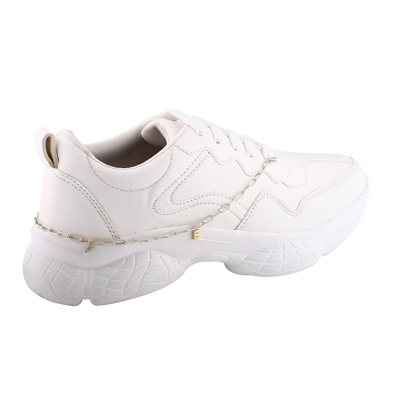 Main Image 3 of Sneaker Bling Diamond Accent &quot;Love&quot; Heel Chain Sterling Silver & 10K Yellow Gold