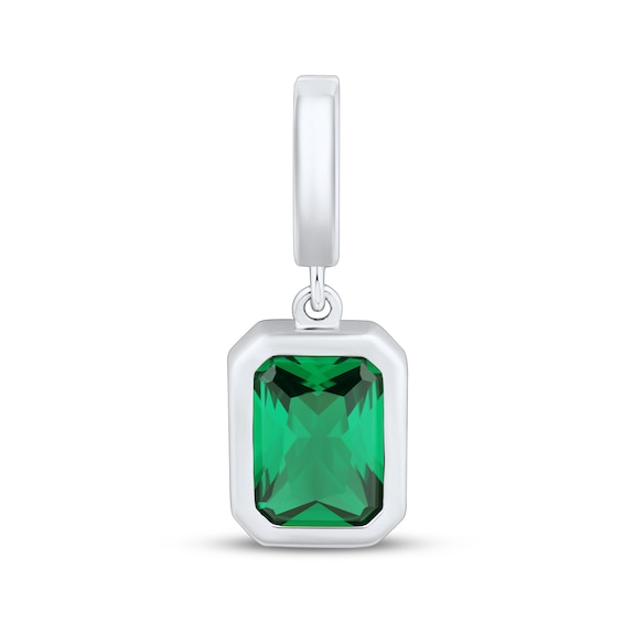 Charmed Memories Emerald-Cut Green Cubic Zirconia Charm Sterling Silver