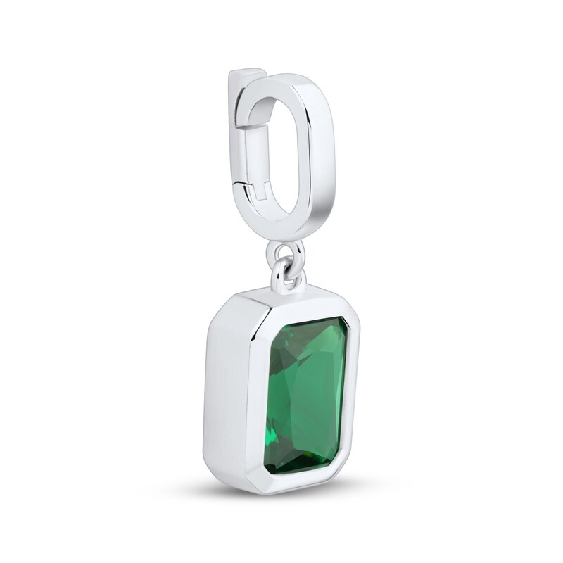Main Image 2 of Charmed Memories Emerald-Cut Green Cubic Zirconia Charm Sterling Silver