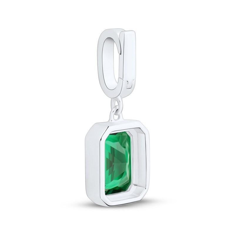 Main Image 3 of Charmed Memories Emerald-Cut Green Cubic Zirconia Charm Sterling Silver