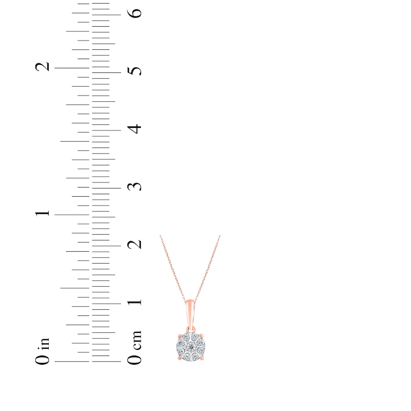 Main Image 4 of Multi-Diamond Circle Necklace 1/10 ct tw 10K Rose Gold 18&quot;