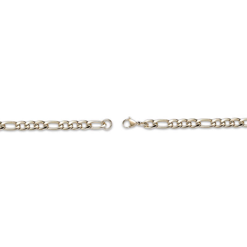 Main Image 3 of Figaro Chain Necklace 6mm Yellow Ion-Plated Solid Stainless Steel 30"