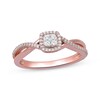 Thumbnail Image 1 of Multi-Diamond Cushion Halo Promise Ring 1/6 ct tw 10K Rose Gold