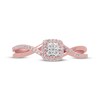Thumbnail Image 3 of Multi-Diamond Cushion Halo Promise Ring 1/6 ct tw 10K Rose Gold