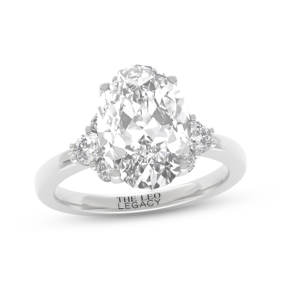 THE LEO Legacy Lab-Grown Diamond Oval-Cut Engagement Ring 3-3/8 ct tw 14K White Gold