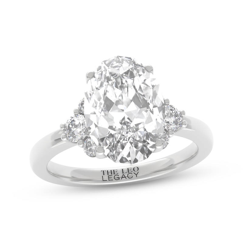 Main Image 1 of THE LEO Legacy Lab-Grown Diamond Oval-Cut Engagement Ring 3-3/8 ct tw 14K White Gold