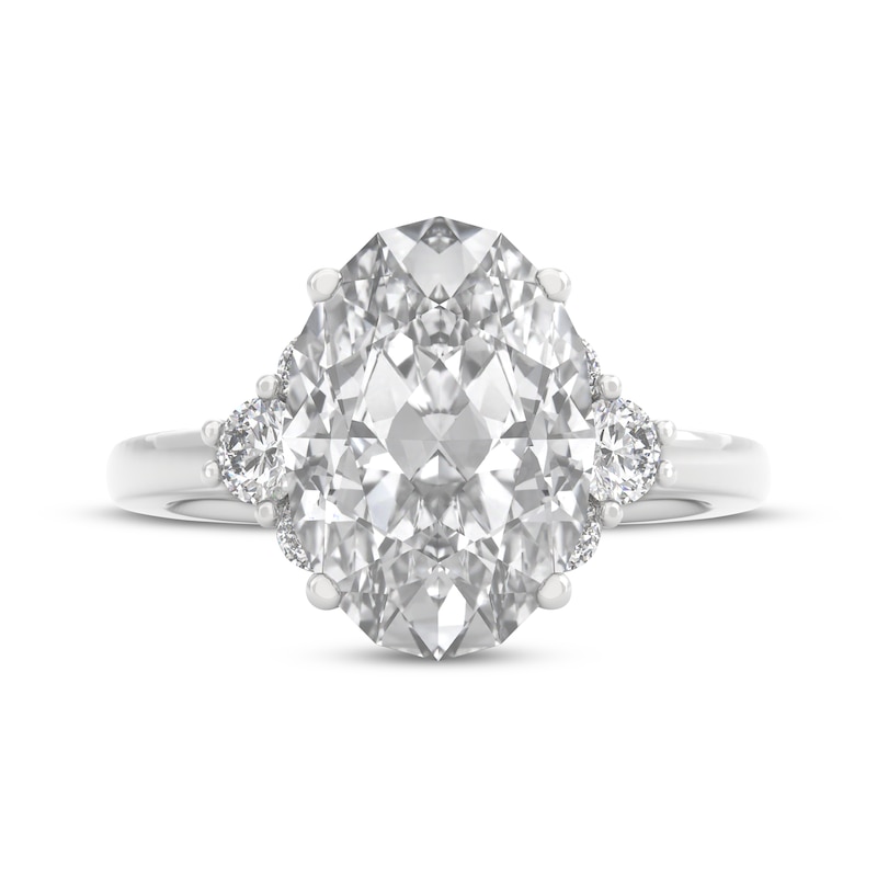 Main Image 3 of THE LEO Legacy Lab-Grown Diamond Oval-Cut Engagement Ring 3-3/8 ct tw 14K White Gold