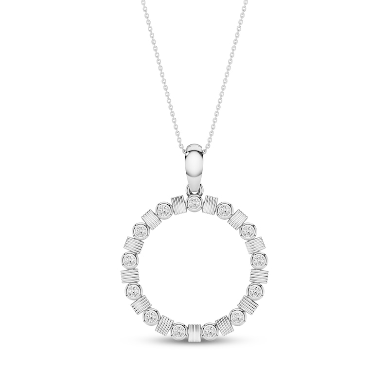 Main Image 1 of Diamond Circle Necklace 1/4 ct tw 10K White Gold 18"