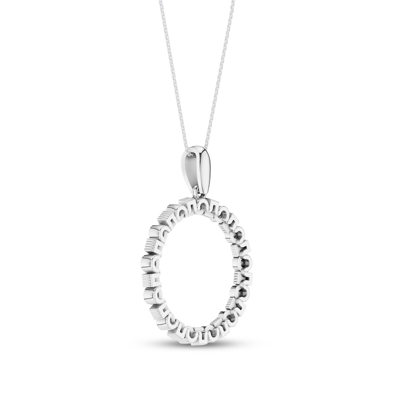 Main Image 3 of Diamond Circle Necklace 1/4 ct tw 10K White Gold 18"