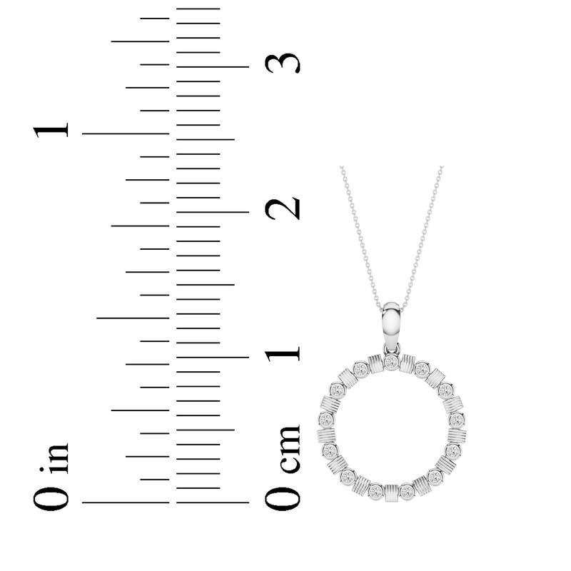 Main Image 7 of Diamond Circle Necklace 1/4 ct tw 10K White Gold 18"