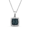 Thumbnail Image 1 of Blue & White Multi-Diamond Necklace 1/3 ct tw Sterling Silver 18&quot;