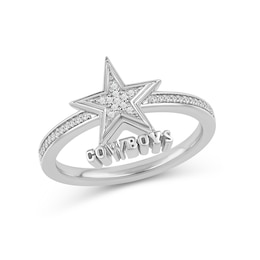 True Fans Dallas Cowboys 1/15 ct tw Diamond Ring Sterling Silver