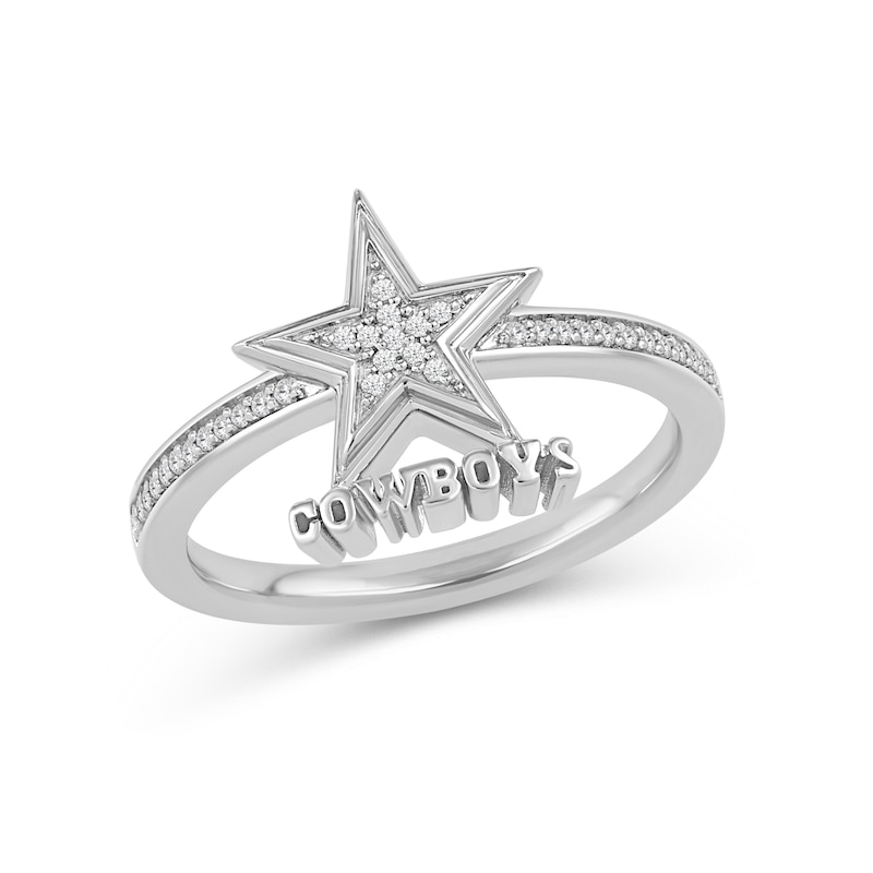 Main Image 1 of True Fans Dallas Cowboys 1/15 ct tw Diamond Ring Sterling Silver