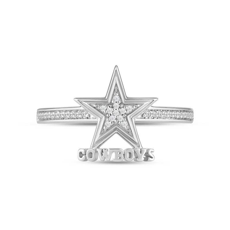Main Image 2 of True Fans Dallas Cowboys 1/15 ct tw Diamond Ring Sterling Silver