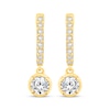 Thumbnail Image 2 of Lab-Grown Diamond Dangle Hoop Earrings 1 ct tw 10K Yellow Gold