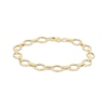 Thumbnail Image 1 of Marquise-Shaped Link Bracelet Hollow 10K Yellow Gold 7.5"