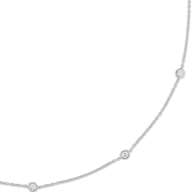 Main Image 2 of KAY Lab-Grown Diamonds Bezel-Set Station Necklace 1 ct tw 10K White Gold 18"