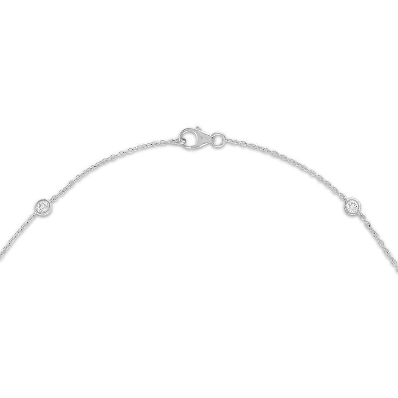 Main Image 3 of KAY Lab-Grown Diamonds Bezel-Set Station Necklace 1 ct tw 10K White Gold 18"