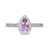 Thumbnail Image 3 of Neil Lane Pear-Shaped Purple Quartz & Diamond Halo Engagement Ring 1/4 ct tw 14K White Gold