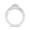 Thumbnail Image 3 of Pear-Shaped Lab-Created Opal & White Lab-Created Sapphire Halo Ring Sterling Silver
