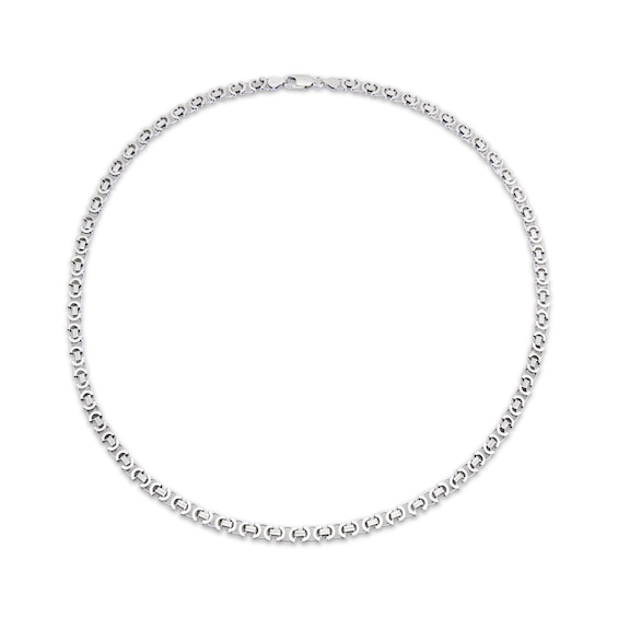 5.1mm Byzantine Chain Necklace Solid Sterling Silver 22"