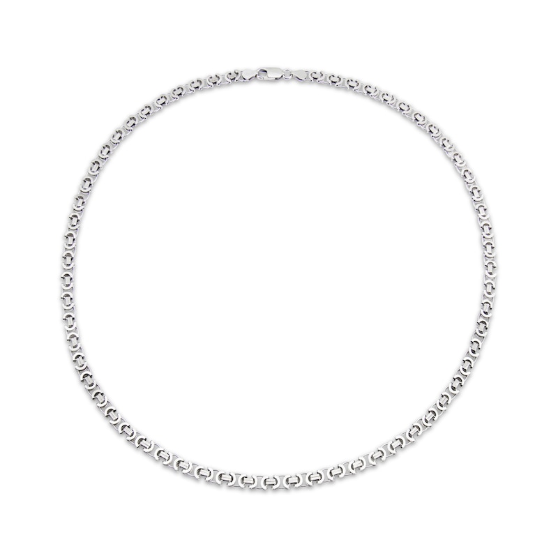Main Image 1 of 5.1mm Byzantine Chain Necklace Solid Sterling Silver 22"