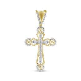 Men's Diamond Cross Charm 1/3 ct tw 10K Yellow Gold