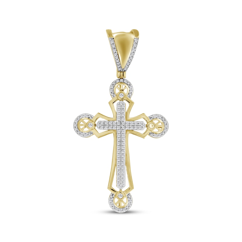 Main Image 1 of Men's Diamond Cross Charm 1/3 ct tw 10K Yellow Gold