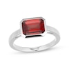 Thumbnail Image 1 of STUDIO BY KAY Emerald-Cut Garnet Bezel-Set Solitaire Ring Sterling Silver
