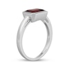 Thumbnail Image 2 of STUDIO BY KAY Emerald-Cut Garnet Bezel-Set Solitaire Ring Sterling Silver