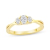 Thumbnail Image 1 of Memories Moments Magic Oval-Cut Diamond Three-Stone Engagement Ring 1/2 ct tw 10K Yellow Gold