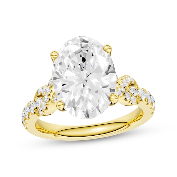 Now + Forever Lab-Grown Diamonds Oval-Cut Infinity Twist Engagement Ring 4-1/2 ct tw 14K Yellow Gold
