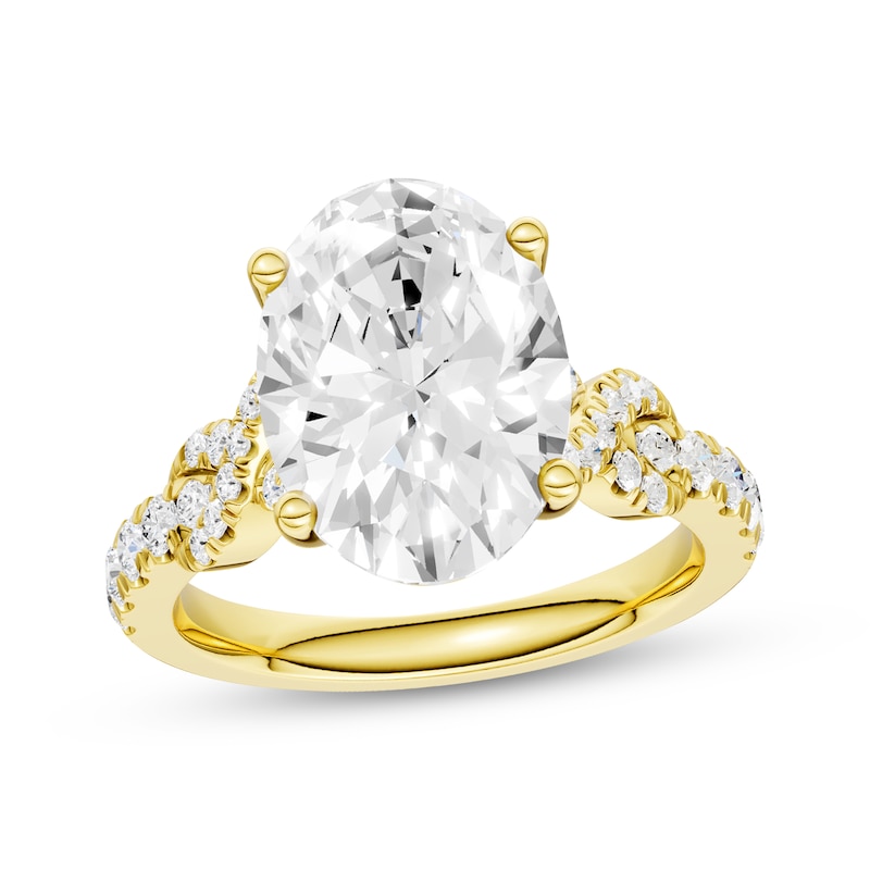 Main Image 1 of Now + Forever Lab-Grown Diamonds Oval-Cut Infinity Twist Engagement Ring 4-1/2 ct tw 14K Yellow Gold