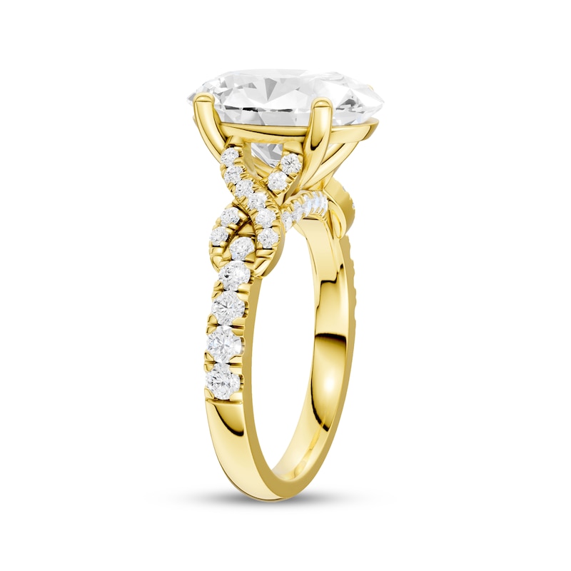 Main Image 2 of Now + Forever Lab-Grown Diamonds Oval-Cut Infinity Twist Engagement Ring 4-1/2 ct tw 14K Yellow Gold