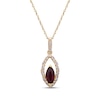 Thumbnail Image 1 of Marquise-Cut Natural Ruby & Diamond Necklace 1/8 ct tw 10K Yellow Gold 18"