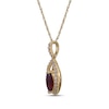 Thumbnail Image 2 of Marquise-Cut Natural Ruby & Diamond Necklace 1/8 ct tw 10K Yellow Gold 18"