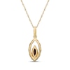 Thumbnail Image 3 of Marquise-Cut Natural Ruby & Diamond Necklace 1/8 ct tw 10K Yellow Gold 18"